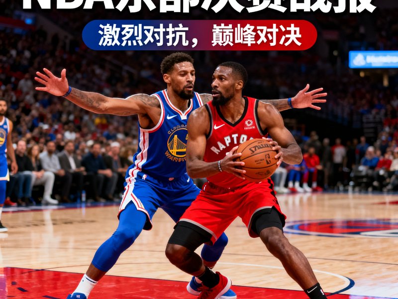 NBA季后赛东部决赛战报封面图，球员在场上激烈对抗